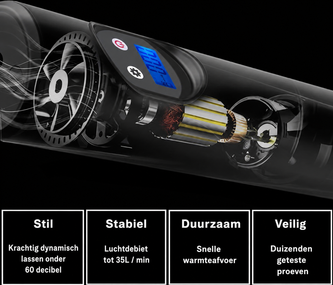 Draagbare Elektrische Fietspomp Draadloze Bandenpomp met Digitaal Display