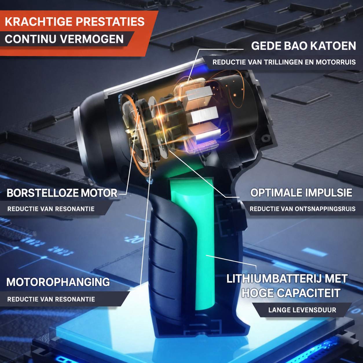 Zuvio™ Krachtige Draadloze Handstofzuiger